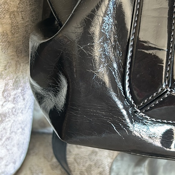 Armani Patent Leather Bag Crossbody Brown Emporio Bag - Picture 3 of 16